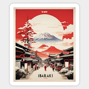 Ibaraki Japan Travel Vintage Tourism Poster Sticker